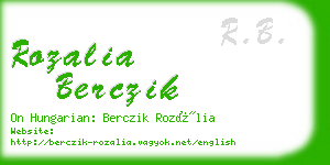 rozalia berczik business card